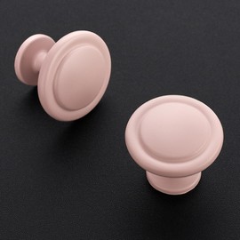 Ravinte 15 Pack 1-1/4 inch Kitchen Cabinet Knobs Drawer Knobs Dresser Knobs Pink Frosted Zinc Knobs Drawer Pulls Door Knobs Dresser Drawer Handles Knobs for Dresser Drawers