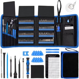 142-Piece Precision Magnetic Screwdriver Set, Electronics Repair Kit, 120 bits, Extensible Shaft, Flexible Extension, Soft Case