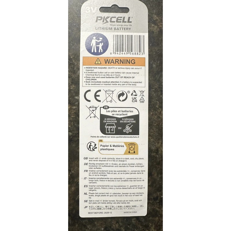 PKCELL CR1616 MICRO LITHIUM PKCELL BATTERY. Fast service (3 Battery)USA