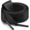 WEGOODZF Flat Satin Ribbon Shoelaces: 2cm Wide 43 inch Black