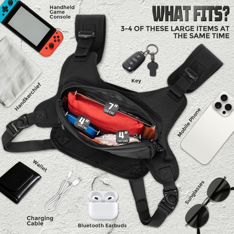 Minimalist Chest Bag For Men and Women, Chest Bag Vest
