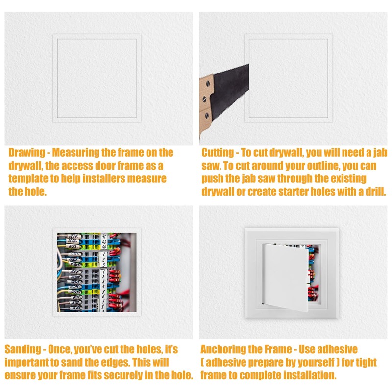 Teqooza 6x6 inch Plastic Access Panel for Drywall Ceiling Reinforced