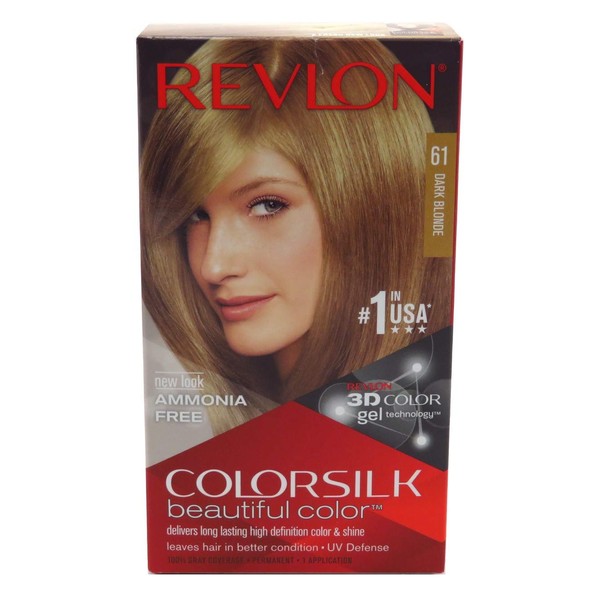 Revlon ColorSilk Beautiful Color, Dark Blonde [61] 1 ea (Pack of 6)