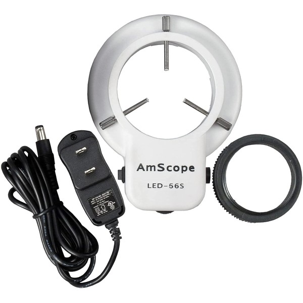 AmScope - 56 LED Microscope Ring Light, Adjustable Illuminator Lamp