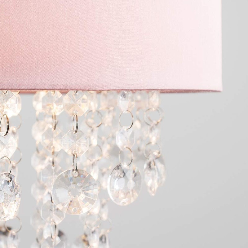 MiniSun Modern Pink Cylinder Ceiling Pendant Light Shade with Clear
