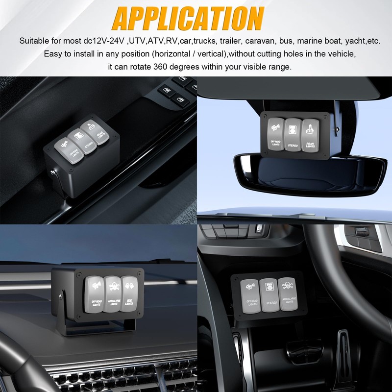 Okerny Rocker/Toggle Switch Box - 3 Gang Switches Installation housing