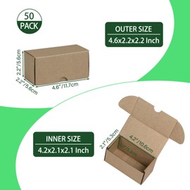 HESESOH 4.6x2.2x2.2 Inches Shipping Boxes Set of 50, Brown Corrugated Cardboard Box Literature Mailer for Packing Small Business