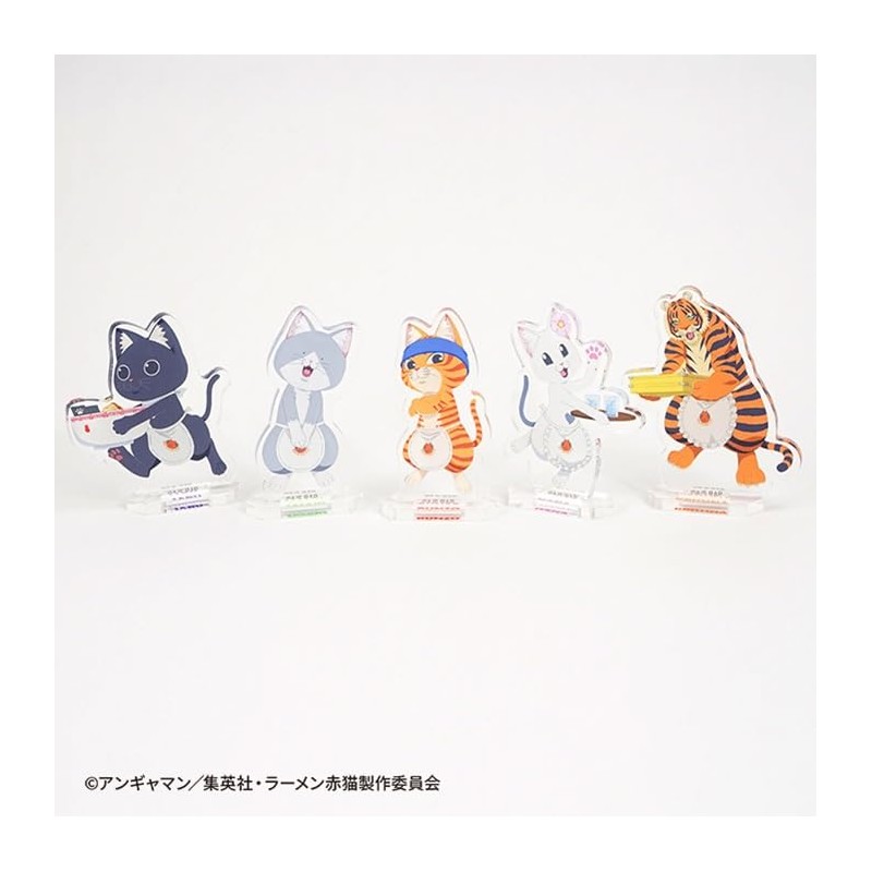 Ramen Red Cat Omachido Acrylic Stand, 10 Pieces, Candy Toy,