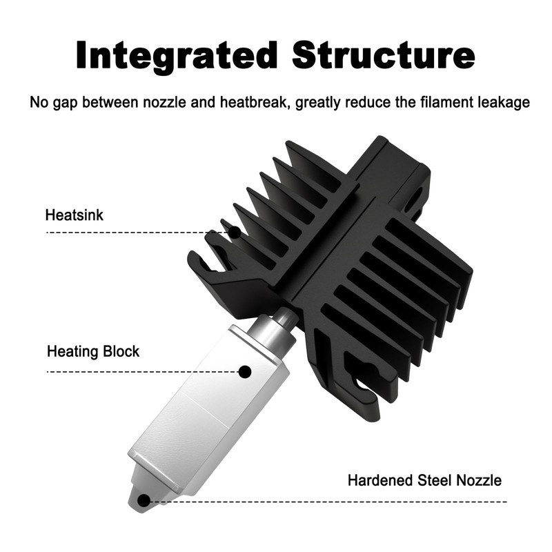 HIKUDIY 0.2mm Hardened Steel Complete Hotend Nozzle Kit for Bambu