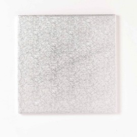 10" 12mm Square Silver Drum Cakeboard