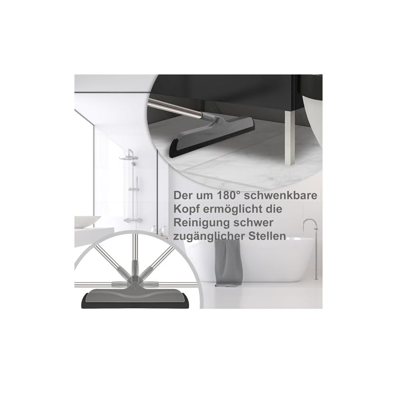 Mitclear Shower Squeegee with Long Handle (126 cm), Squeegee Base,