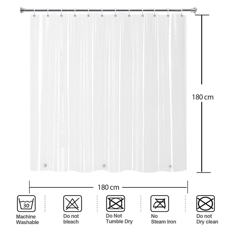 YISURE Clear Shower Curtain, Plastic Shower Curtain Liner for Bathroom,