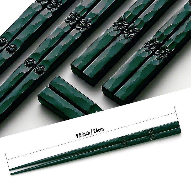 Chopsticks, Reusable Fiberglass Chopsticks for Gift, 5 Pairs Japanese Chinese