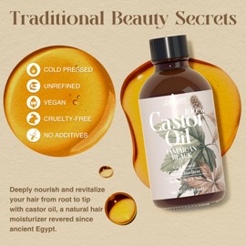 SALUBRITO Rizinusöl Bio 120ml, 100% Rein, Natürlich, Kaltgepresst Castor Oil für Haare, Wimpern, Augenbrauen, Nägel, Hautpflege, Natürlich Haaröl für Männer Frauen