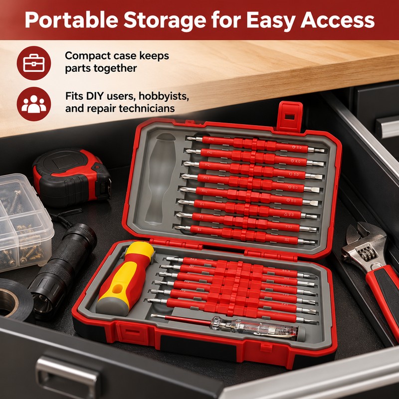 29-in-1 Precision Screwdriver Kit for Electronics Repair – Portable Multi-Bit