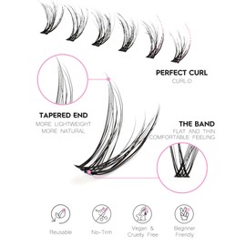 Wispy Lash Clusters Natural Lashes Clusters Short Individual Lashes Soft EyeLash Clusters Resuable C Curl Fluffy DIY Mink Cluster Eyelash Extensions