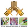 G1/2 Brass Garden Irrigation 2 Way Double Tap Hose Adapter