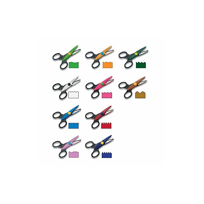 Folia 799/10 CONTOUR Scissors Pack of 10 Assorted