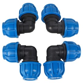 4Pcs Elbow Connector, PE Plastic Water Connector, Water Pipe 32mm to 32mm Elbow, Versatile Water Pipe Fitting, Space Saving Easy Installation