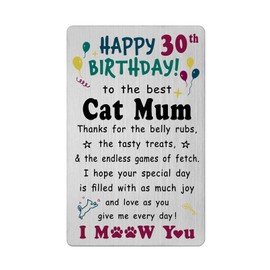 Richesele Happy 30th Birthday Card from Cats to Mum - Cat Mum 30 Year Old Birthday Card - 30th Mum Birthday Gifts from Cats