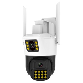 JIESHIAN 1080P Dual Lens Security Cameras Wireless Outdoor, 2.4G WiFi Camera for Home Security, 360° View Pan/Tilt, Color Night Version, Auto Tracking, 2-Way Audio, IP66 Waterproof