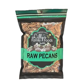Lilly's Family Foods Raw Pecan Halves, 1LB