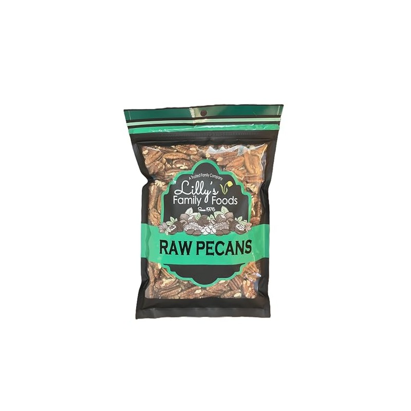 Lilly's Family Foods Raw Pecan Halves, 1LB