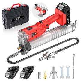 Avhrit 2-in-1 Electric Grease Gun: Powerful 10000 PSI Battery Powered Grease Gun Cordless Kit with 2 Batteries, Quick-Release Coupler & 39.4" Long Hose, 14oz Capacity for Heavy Duty Equipment