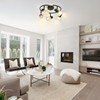 KEESFU 5-Light Kitchen Flush Mount Ceiling Light，Modern Round Track Lighting