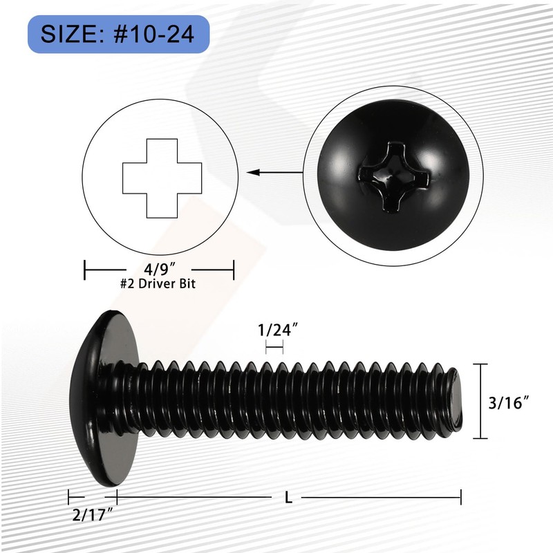 #10-24 x 1 Truss Head Machine Screws, Full Thread, 18-8