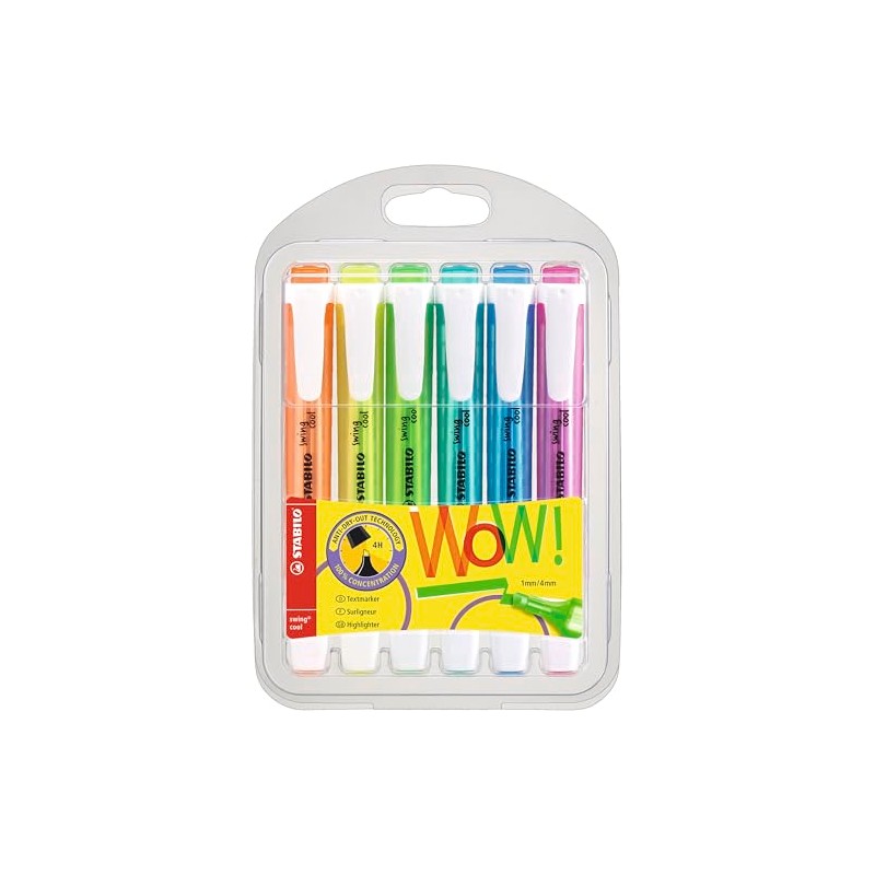 STABILO swing cool, estuche con 6 marcatextos