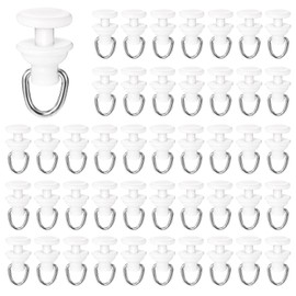 ElevateTech 100Pcs Curtain Track Rollers, Plastics Ceiling Slider Track Shower Curtain White Flexible Durable Straight Track Pulley Accessories Suitable Living Room Bedroom Shower Balcony Garage