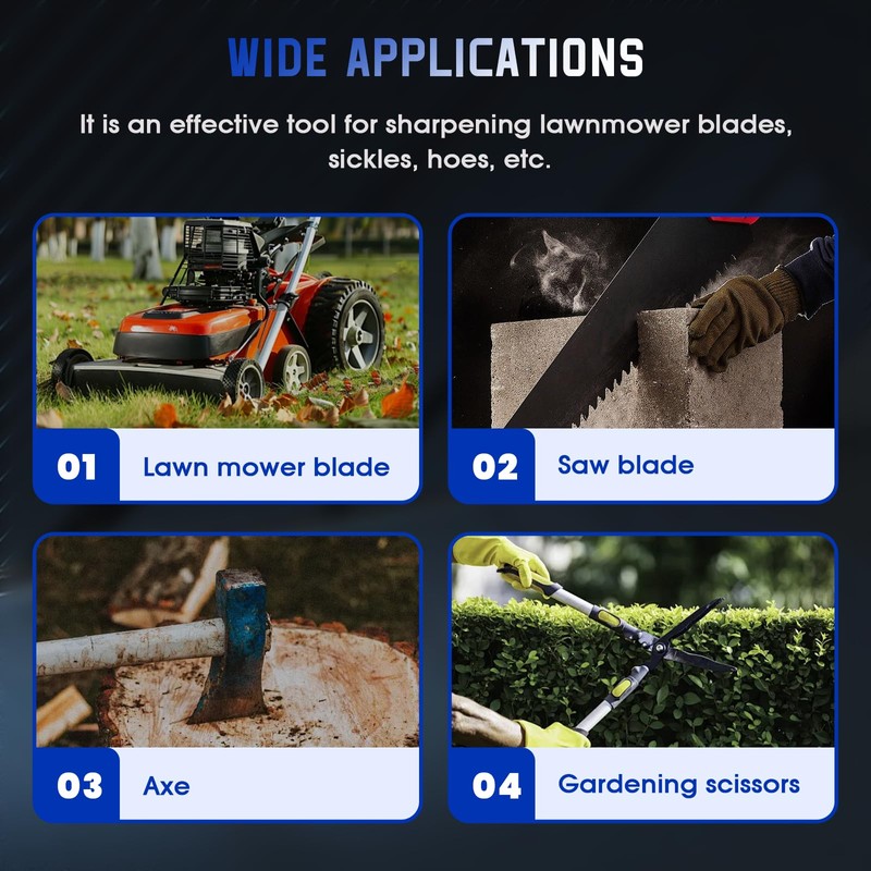 VLIKE Mower Blade Sharpening Kit with Locking Mini Vises