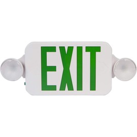 Morris Products 73056 Combo LED Exit Emergency Light, Remote Capable Type, Green LED Color, Black Housing by Morris Products