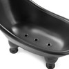 1piece 5.6" Black Ceramic Mini Bathtub Soap Dish Small Planter