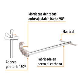 Truper LLAP-12, Llave para plomero fabricada en acero, 12"