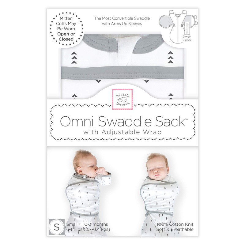 SwaddleDesigns Omni Swaddle Sack with Wrap & Arms Up Sleeves