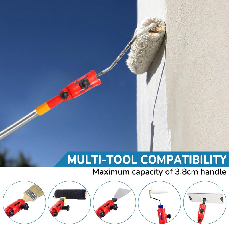 Multi-Angle Paint Brush Extender Extension Pole, 1.1m Roller Extension Pole