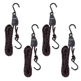 Ayaport Kayak Rope Tie Down Ratchet Straps Bow and Stern Ratcheting Tie Downs Rope Hanger Kayak and Canoe Accessories (1/4" x14ftx4pcs)