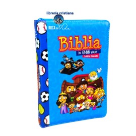 Biblia Para Niños Mi Gran Viaje RVR.1960 Compacta Letra 10 Puntos Azul Balón