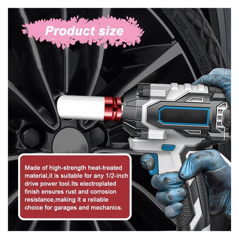 UHANBUT 1/2" Drive 21 mm Lug Nut Impact Socket, CR-MO