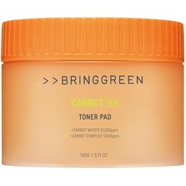 BRING GREEN Carrot Toner Pad | Contains Vitamin and Retinol to Even Out Skin Tone, Reduce Dark Spots for Daily Skincare (60 Count)