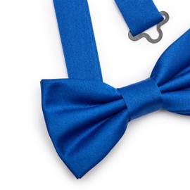 Ladeheid Children's Boys Bow Tie - Pre-Tied Adjustable Band, Matte Design, Ideal for Wedding, Birthday, School - Durable and Stylish Size 10 cm x 5 cm BKM, blue