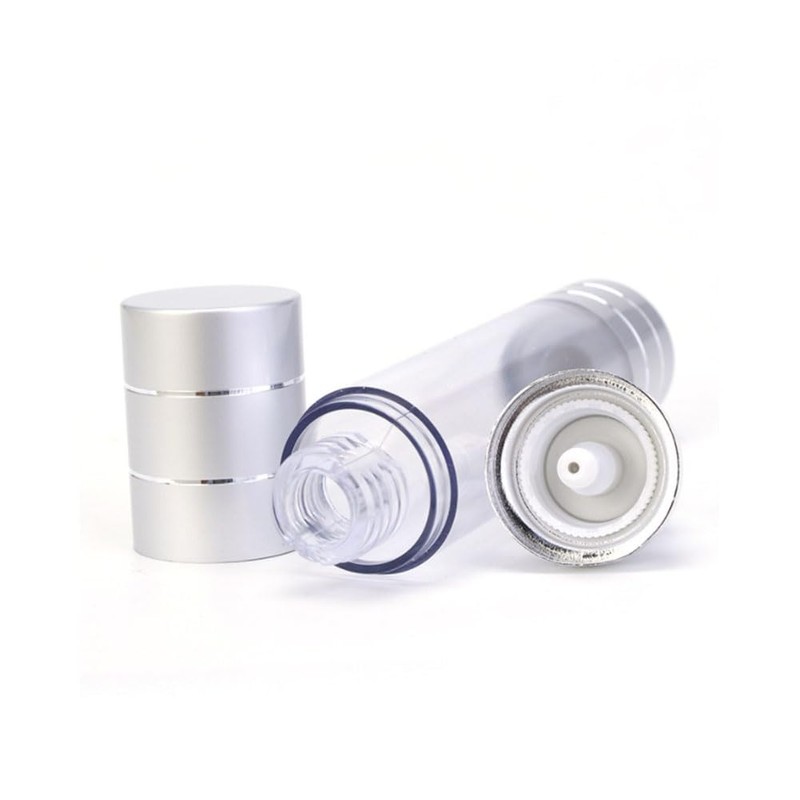 2PCS 30ml/1oz Empty Clear Plastic Airless Pump Bottles Lotion Dispenser