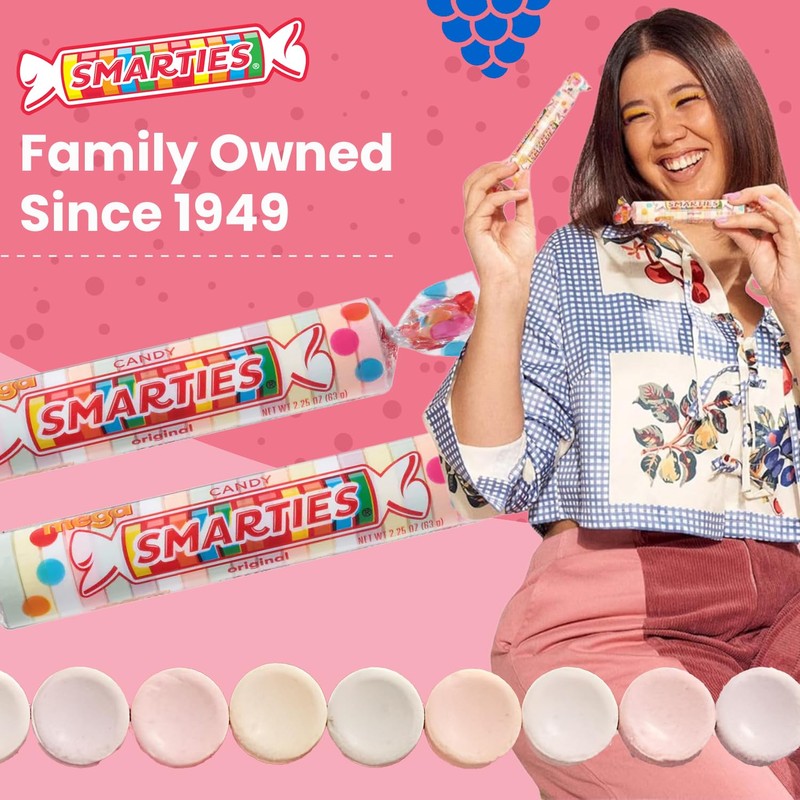 Smarties Candy Mega Rolls - Gluten & Vegan Free -
