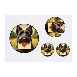 4 x 'Scottish Terrier Love Note' Temporary Tattoos - Water Resistant, Skin-Safe, Non-Toxic Transfers, Mixed Sizes (TO00084094)