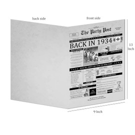 90th Birthday Gifts for 90 Years Old Women or Men Party Decorations Supply. Back In 1934 Funny Large Card for Him or Her. Historical 13 x 9 In Poster with Vintage Mailing Envelope. Turning 90 Years Happy Bday Table Decor Sign Born in 1934 Banner