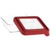 Anchor Hocking TrueSeal Glass Food Storage Container with Lid, Cherry,
