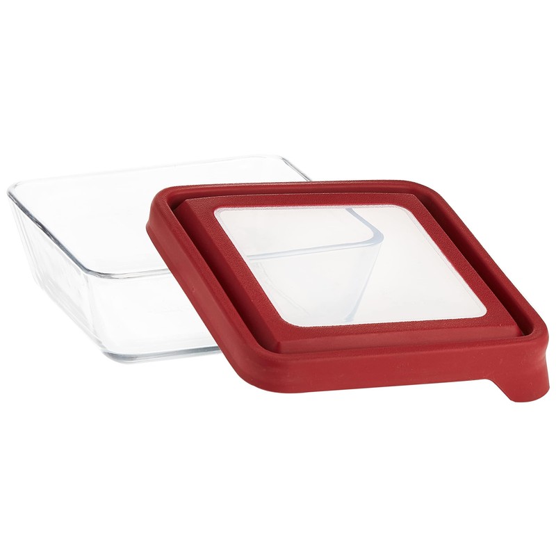 Anchor Hocking TrueSeal Glass Food Storage Container with Lid, Cherry,