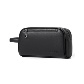 Cenvins Men's Clutch Bag, PU Leather, Box-shaped Handbag, Handbag, Cosmetic Bag, Formal, Wedding, Funeral, Ceremonial, Party Bag, Black